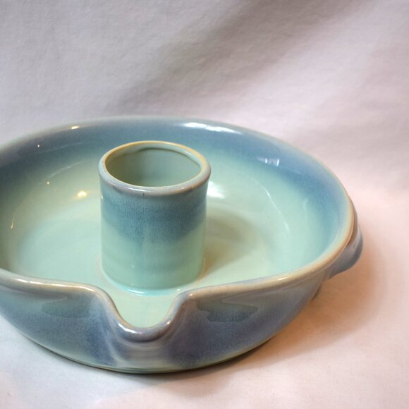 Vintage Tumbleweed Pottery Deep Dish Beer Can Chicken Roaster Cooker Teal - Picture 2 of 6